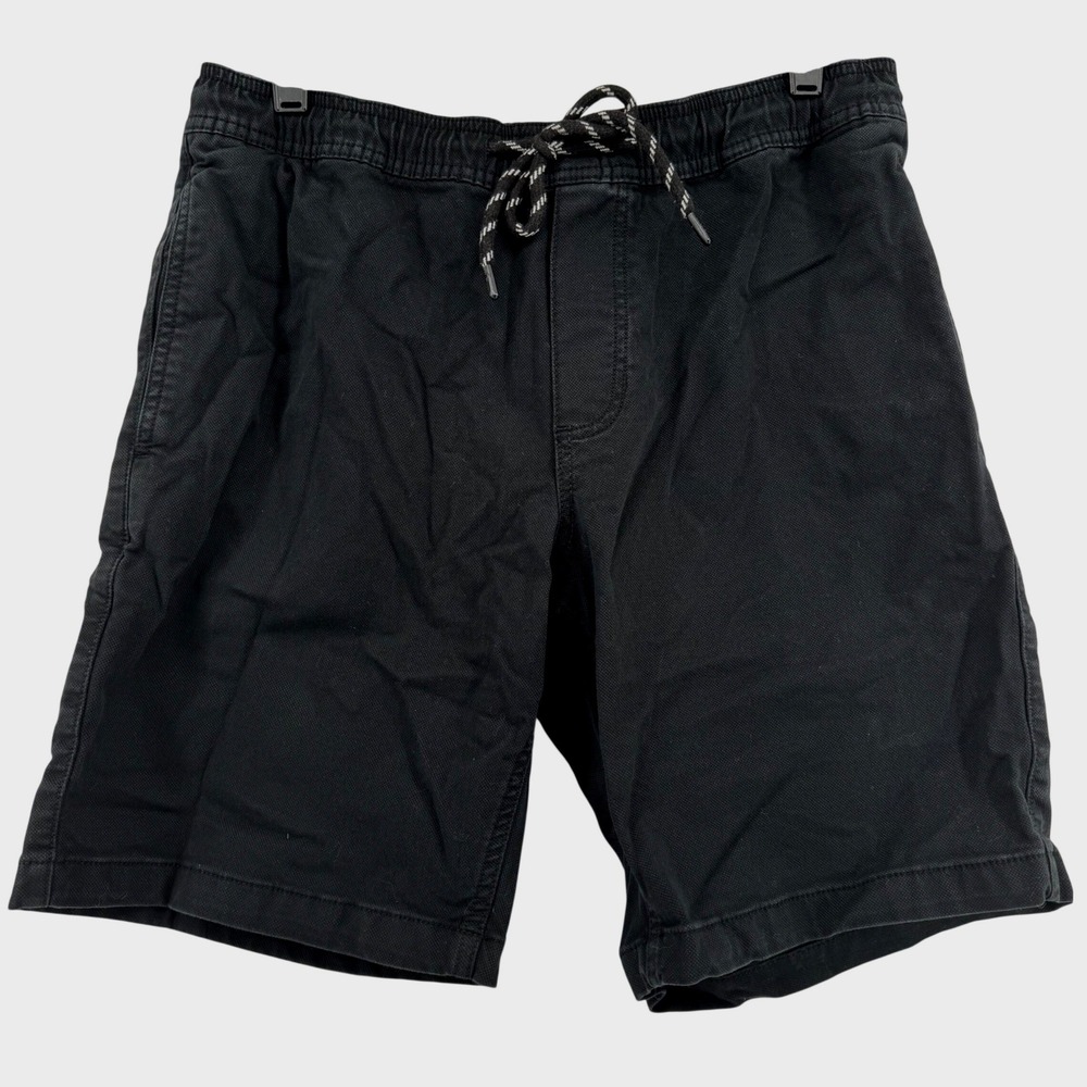 Buffalo David Bitton Mens Black Drawstring Elastic Waist Cotton Shorts Size M